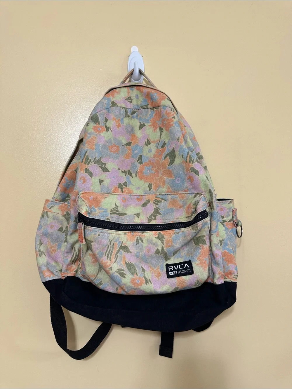 RVCA Holden Backpack Pastel Floral Print Teen Tween Girls' Back To School Yellow
